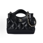 CHANEL 31Bag 24S Gold buckle shoulder crossbody bag, super mini black